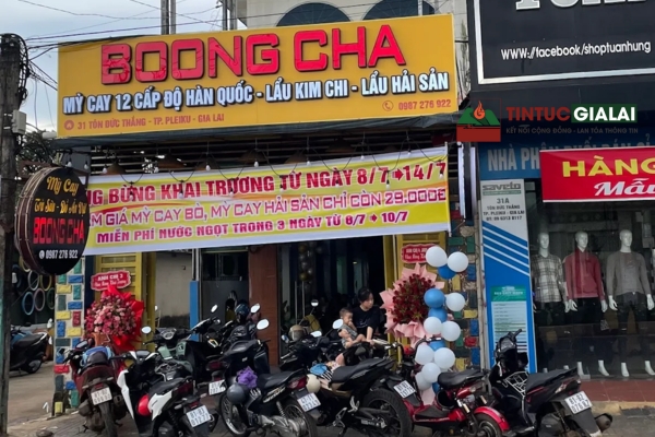 Mì Cay BOONG CHA Pleiku – Quán Ăn Hàn Quốc & Đồ Nướng Tokbokki Tại Gia Lai